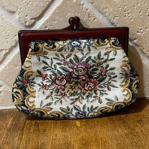 Vintage 1960’s Tapestry Clutch Purse by Rimco